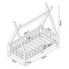 Lit Tipi pour Enfants Helsingborg avec Grille de Sécurité Pin 140 x 70 cm naturel en.casa