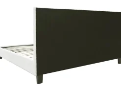 Lit tissu bouclette avec LED "Maria" 160 x 200 cm Crème