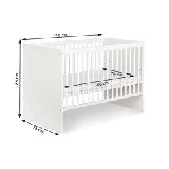 Lit évolutif Bébé Convertible En Lit Enfant Blanc 140x70