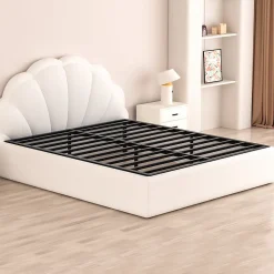 Lit 160x200 avec Sommier, 36 cm Sommier Plateforme Métallique, Cadre de Lit 160 x 200cm pour Rangement sous Le lit