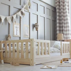 Lit 70x140 barrières et sommier inclus pieds 1 cm Agnès Bois