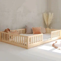 Lit 140x190 barrières et sommier inclus pieds 1 cm Agnès Bois