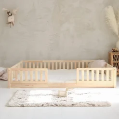 Lit 140x190 barrières et sommier inclus pieds 1 cm Agnès Bois