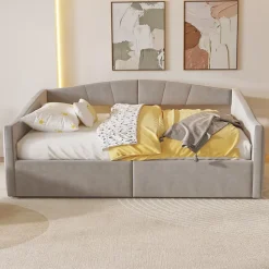 Lit 140x200 cm avec rangement hydraulique et revêtement velours gris clair, convertible, design contemporain