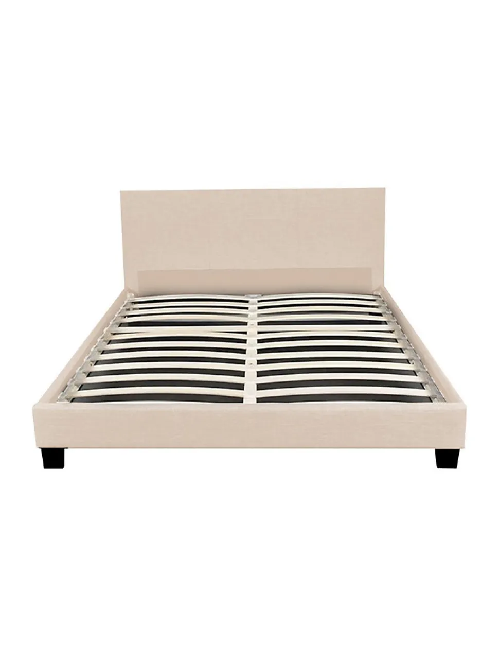 LIT 140x190 cm avec TÊTE de LIT TAPISSÉE en TISSU et SOMMIER en KIT