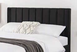 Lit 160x200 cm en velours noir - CAMBRIDGE