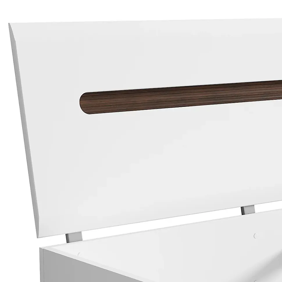 Lit 160x200 Darrel Blanc laque et Bois