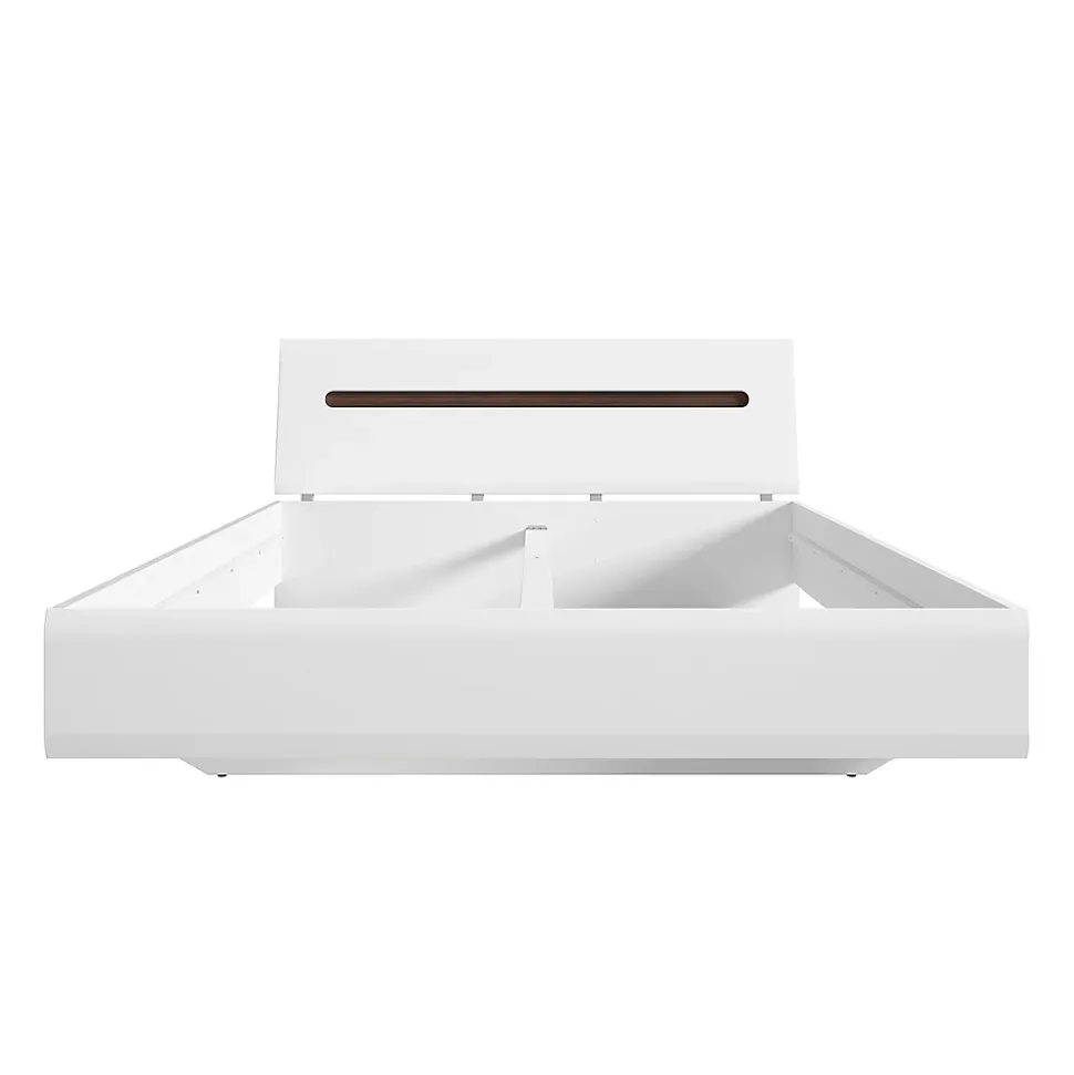 Lit 160x200 Darrel Blanc laque et Bois