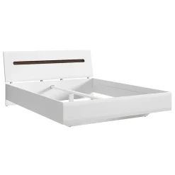 Lit 160x200 Darrel Blanc laque et Bois