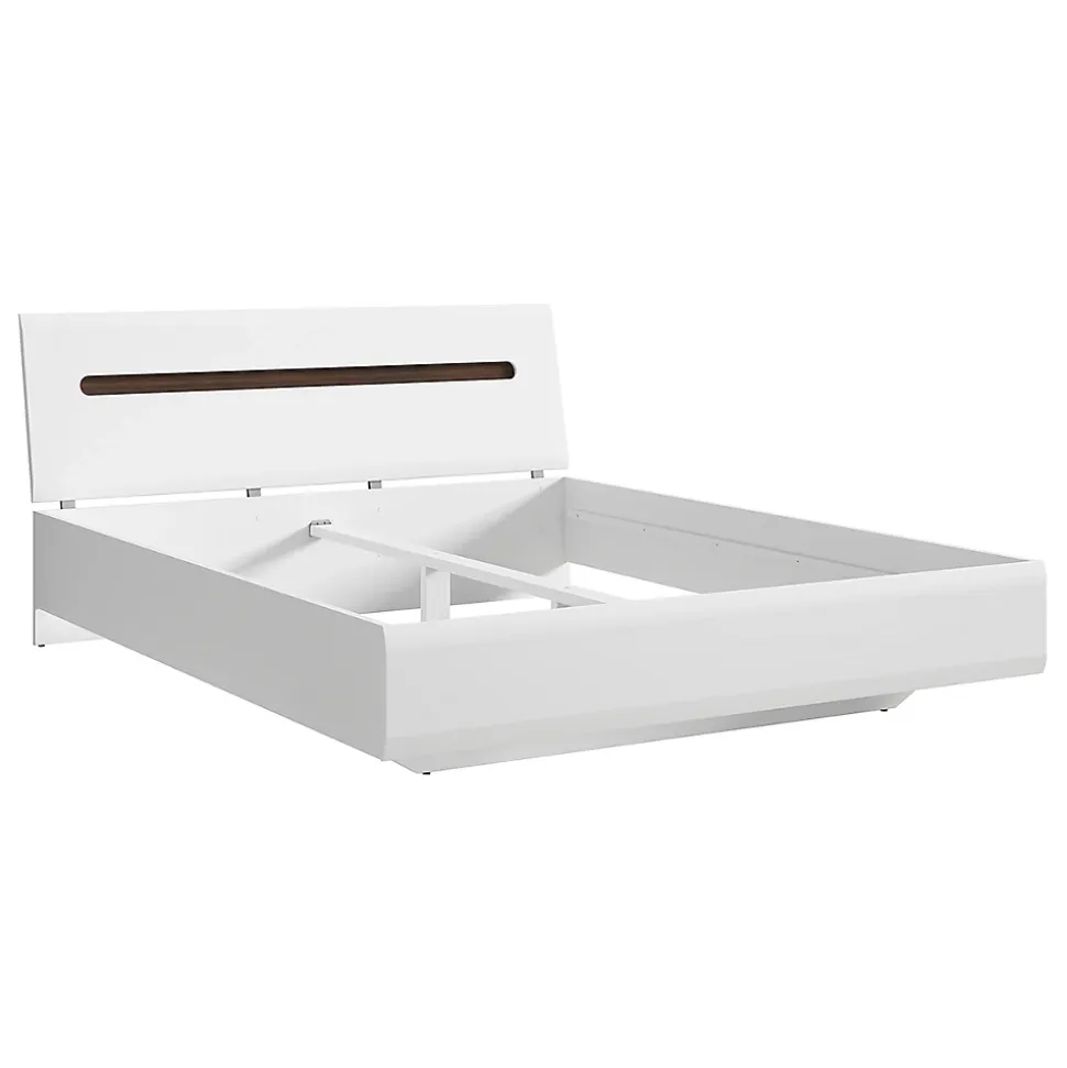 Lit 160x200 Darrel Blanc laque et Bois