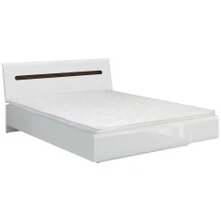 Lit 160x200 Darrel Blanc laque et Bois