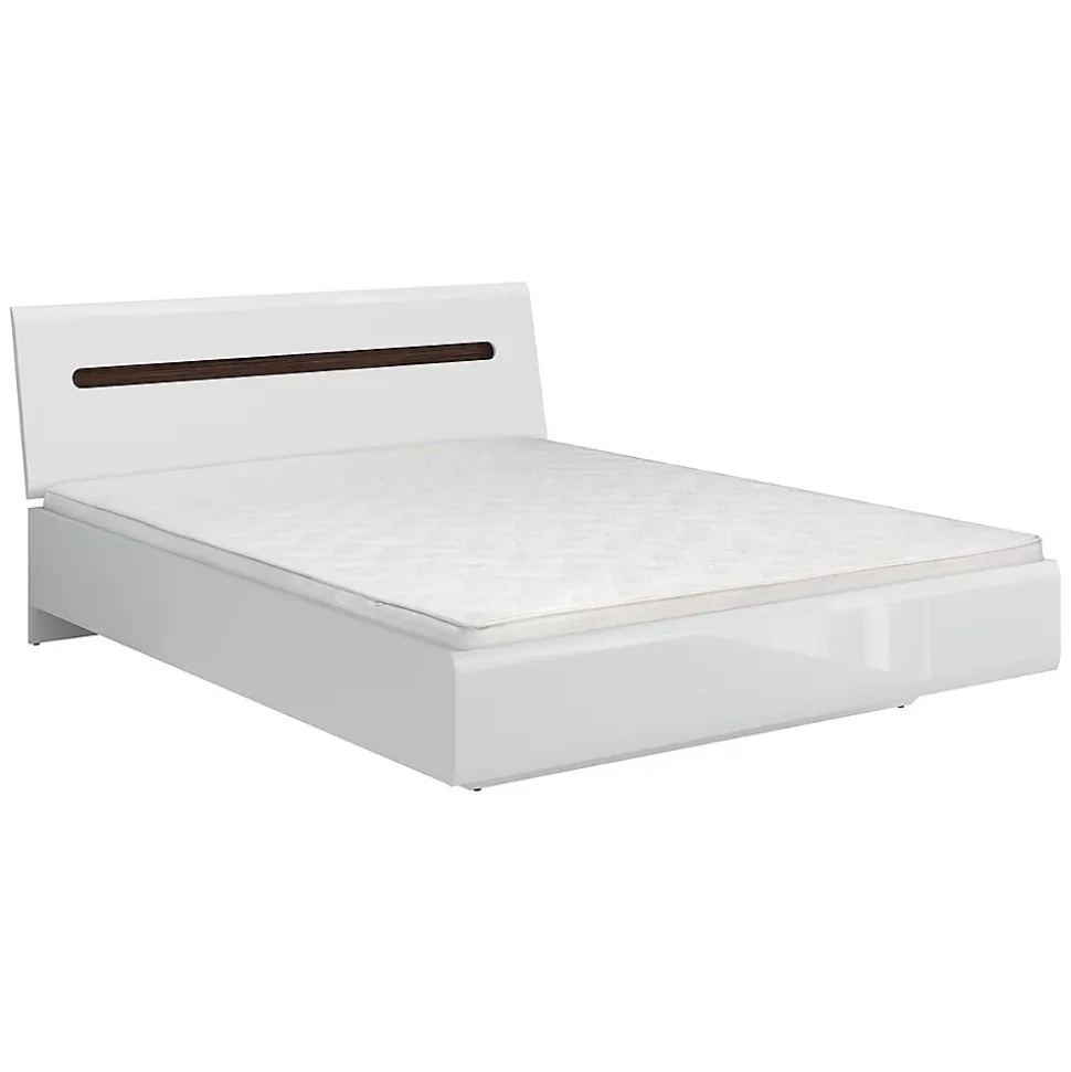 Lit 160x200 Darrel Blanc laque et Bois