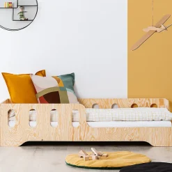 Lit 90x190 entree droite sommier inclus Estelle Bois