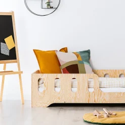 Lit 90x200 entree droite sommier inclus Estelle Bois