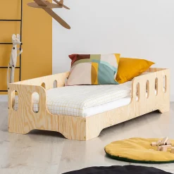 Lit 90x190 entree gauche sommier inclus Estelle Bois