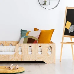 Lit 90x190 entree gauche sommier inclus Estelle Bois