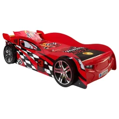 Lit 90x200 Night Speeder Sommier inclus Vipack Car beds - Rouge