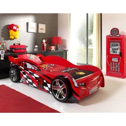 Lit 90x200 Night Speeder Sommier inclus Vipack Car beds - Rouge