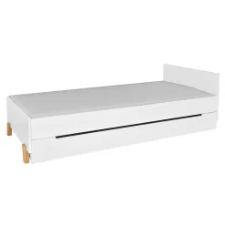 Lit 90x200 sommier et tiroir inclus Novelies Zara Blanc
