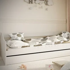 Lit 90x200 sommier et tiroir inclus Kocot Kids Allison Blanc