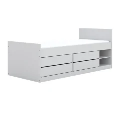 Lit 90x200 sommier et tiroirs inclus Kocot Kids Leon Blanc