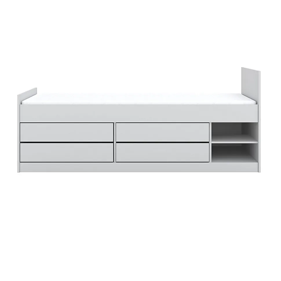 Lit 90x200 sommier et tiroirs inclus Kocot Kids Leon Blanc