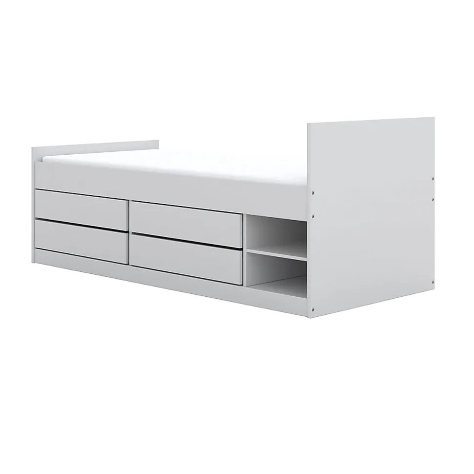 Lit 90x200 sommier et tiroirs inclus Kocot Kids Leon Blanc