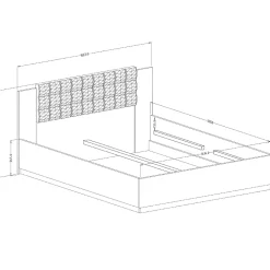 Lit 160x200 sommier inclus Alec Bois et Noir