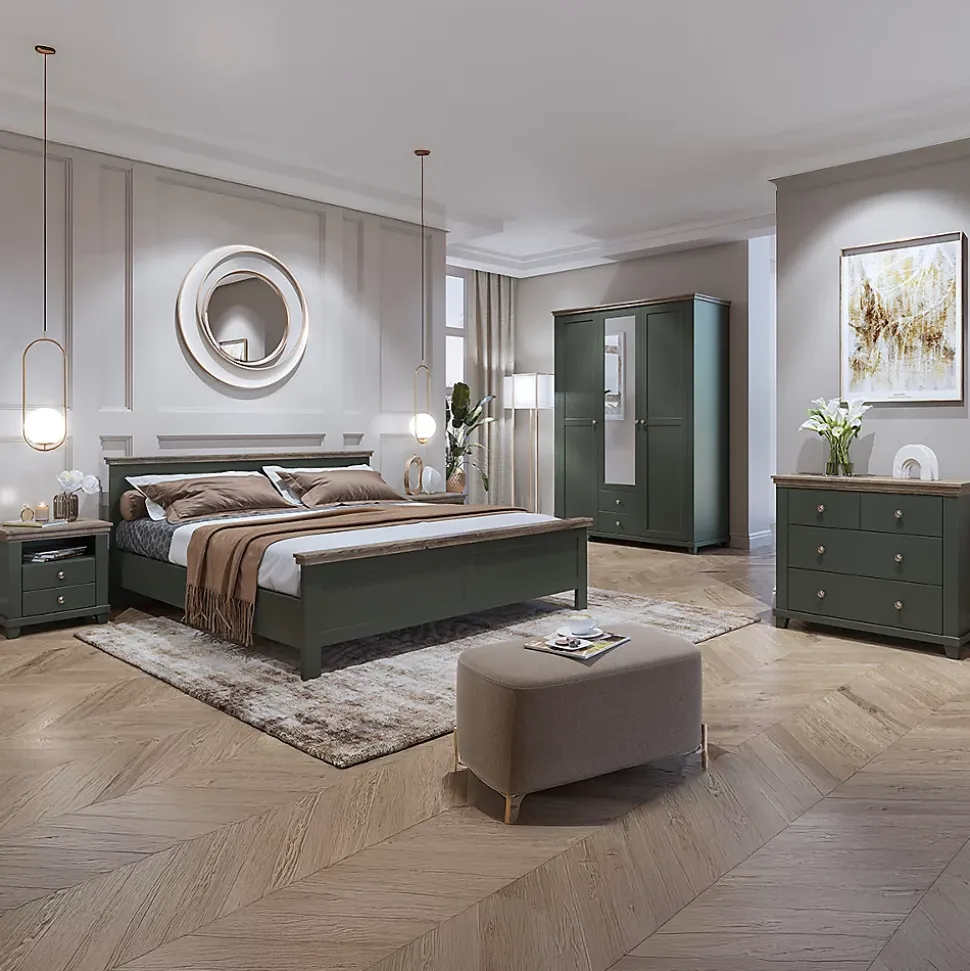 Lit 140x200 sommier inclus Martin Vert et Bois