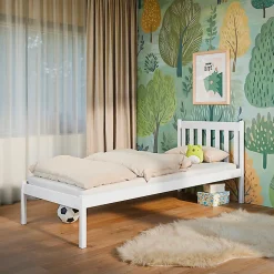 Lit 90x200 sommier inclus Marthe Blanc