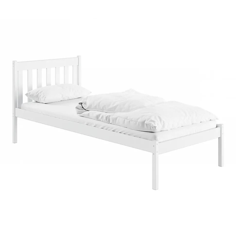 Lit 90x200 sommier inclus Marthe Blanc