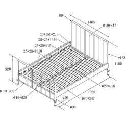 Lit 140x200 sommier inclus Vipack Bronxx Vert olive mat