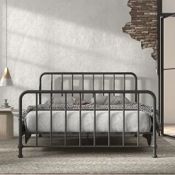 Lit 160x200 sommier inclus Vipack Bronxx Noir mat