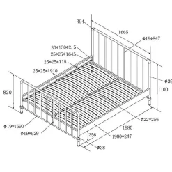 Lit 160x200 sommier inclus Vipack Bronxx Noir mat