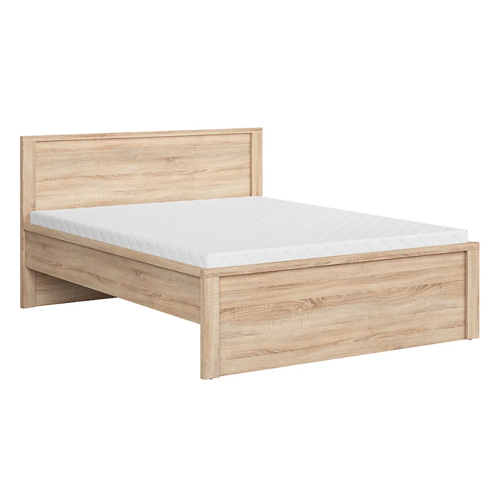 Lit 160x200 tête de lit haut Soren Bois