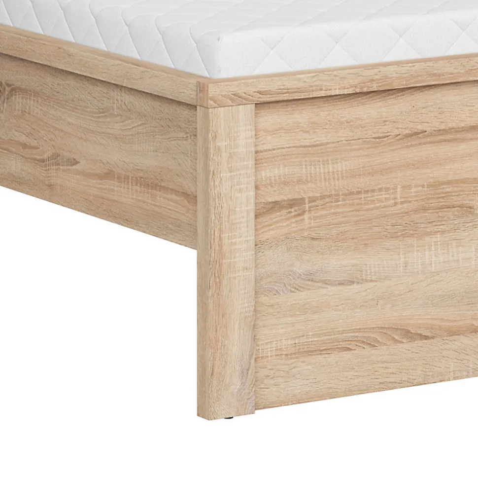 Lit 160x200 tête de lit haut Soren Bois