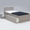 Lit ZENIA 90x190 + 1 chevet + 1 tiroir / Gris