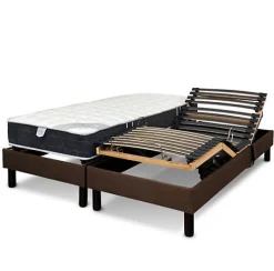 Literie électrique Essenzia Zen Ensemble DETENTE marron - Classic ressorts 2x80x200 Ressorts