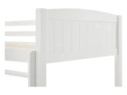 Lits superposés 2 x 90 x 200 cm - 2 tiroirs - Pin et MDF - Blanc + Matelas - LIMODARA