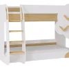 Lits superposés 2 x 90 x 190 cm - Blanc et Naturel - PILATI