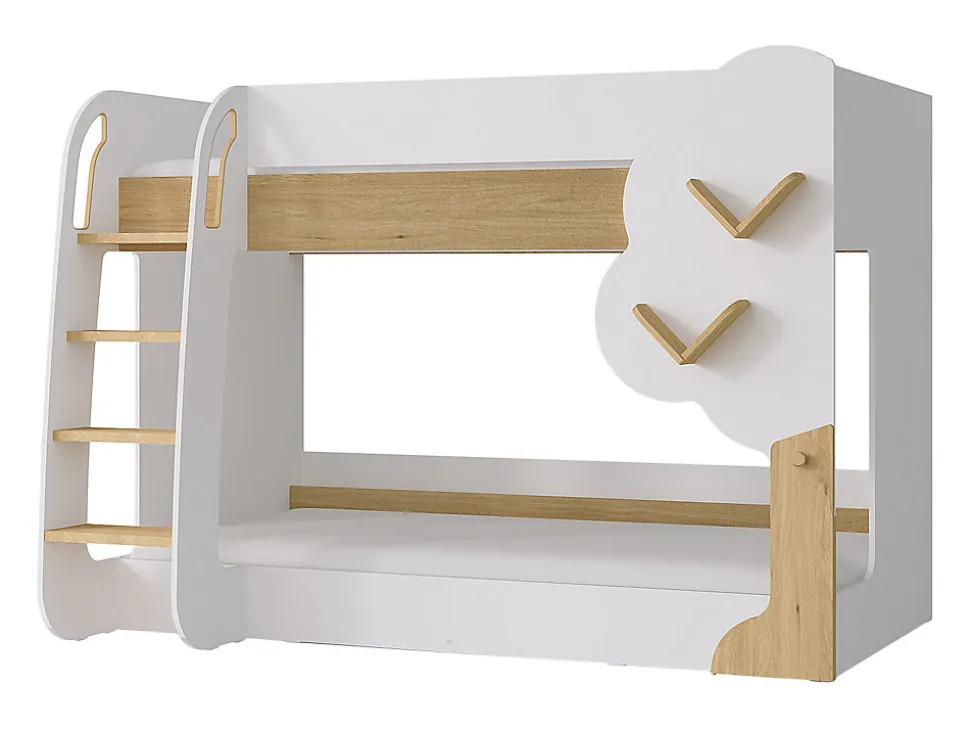 Lits superposés 2 x 90 x 190 cm - Blanc et Naturel - PILATI