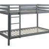 Lits superposés ANICET II - 2 x 90 x 190cm - Pin Massif - Gris + matelas