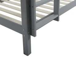 Lits superposés ANICET II - 2 x 90 x 190cm - Pin Massif - Gris + matelas