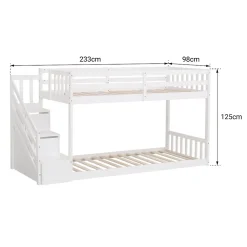 Lits superposés pour enfants 190x90cm blanc CELESTINE - HAPPY GARDEN