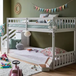 Lits superposés pour enfants 190x90cm blanc CELESTINE - HAPPY GARDEN