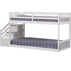 Lits superposés pour enfants 190x90cm blanc CELESTINE - HAPPY GARDEN