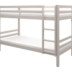 Lits superposés séparables enfant - 2x90x200 cm - Pin massif gris clair - Sommier inclus - ANDO
