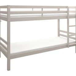 Lits superposés séparables enfant - 2x90x200 cm - Pin massif gris clair - Sommier inclus - ANDO