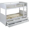 Lits superposés séparables ANCHISE II - 2 x 90 x 190 cm - Avec rangements - Pin blanc