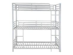 Lits superposés triple 3 x 90 x 190 cm - Métal - Argent - ELOUAN III